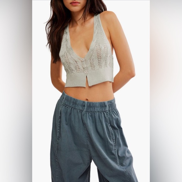 Free People Tops - Free People The Vest of Us Crop Sweater Vest